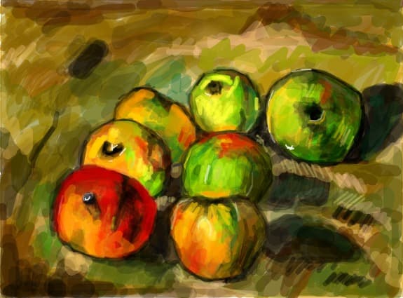Stilllife cu sapte mere -dupa Cezanne