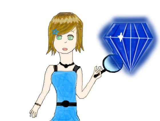 o  fata priveste un diamant