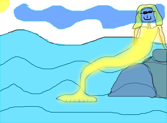 o sirena cu ochelari de soare