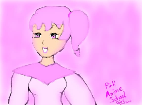 Pink Anime school girl
