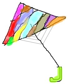 o umbrela multicolora