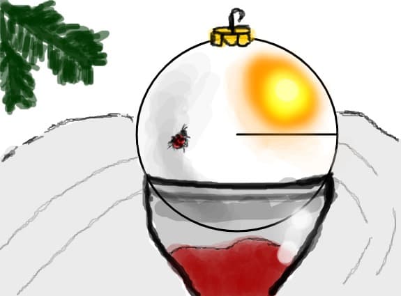 icy colder Christmas eve... erm...globe in glas and ice for skatin