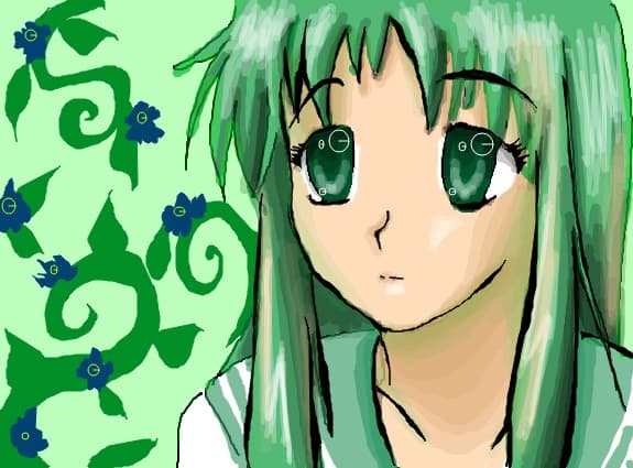 Green Anime Girl