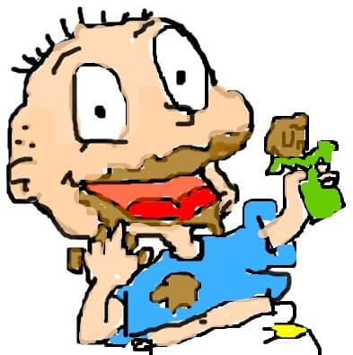 Tommy cu o ciocolata topita