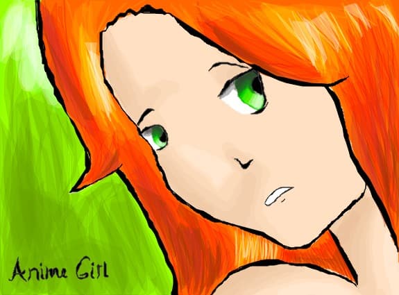 Anime girl with red hair