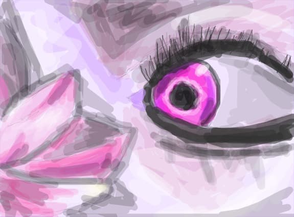 pink eye and a pink flower