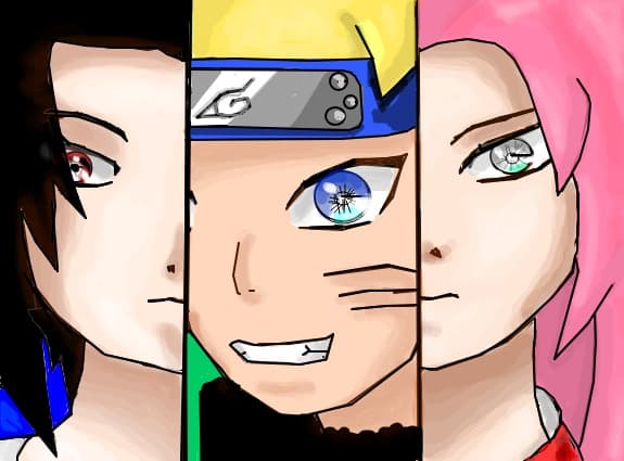 Team 7 - Naruto,Sakura,Sasuke - Dati mare