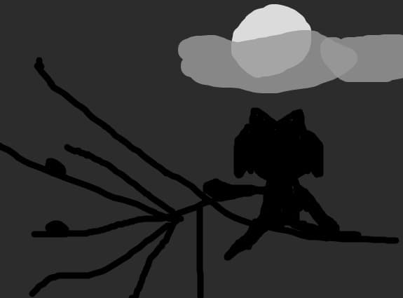 O fata kitty anime care priveste luna