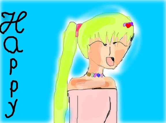 anime girl happy din imaginatia mea