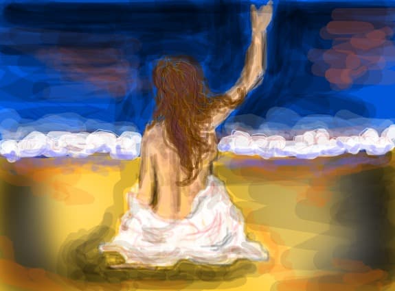 on the beach