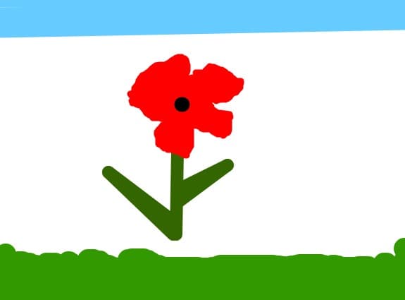 imi place ma mult cum aa iesit floare cu rosu si punctu negru