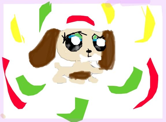 a dog is happy