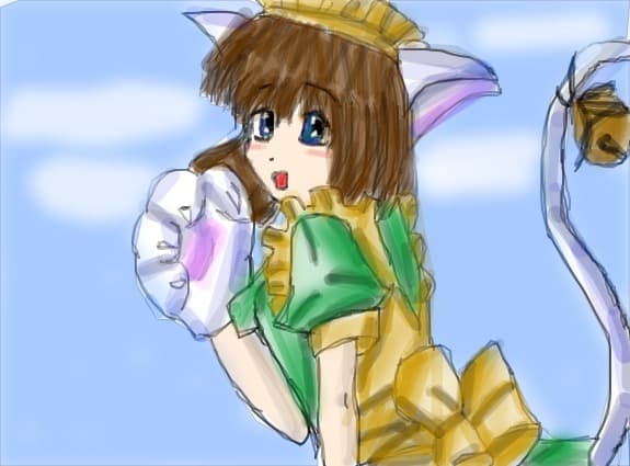 Desen 87592 continuat:anime girl cat
