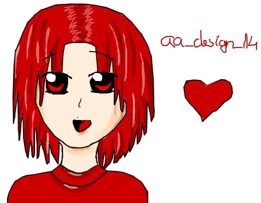 red anime girl