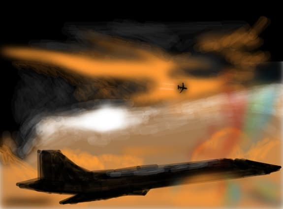 concorde in sunset