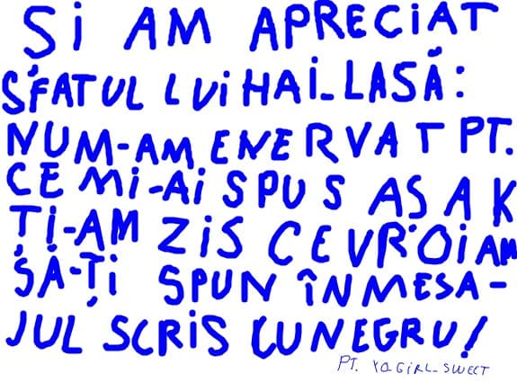 pt yo girl sweet. si am apreciat sfatul lui hai lasa