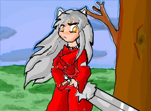 Desen 9435 modificat:inuyasha cu fundal