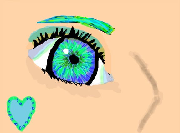 green and blue eye