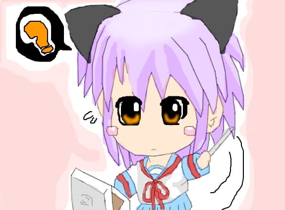 anime school girl cat