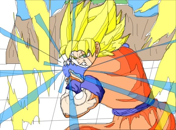 Goku's Kame-hame-ha agains cell