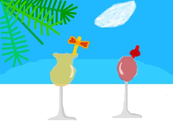 Doua cocteiuri,cu cate 3 fete