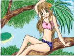 beach anime girl