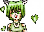anime green kitty