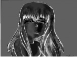 anime sad girl alb-negru