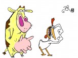 Cow and chicken