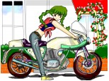 anime girl motocicleta
