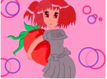 anime girl with strawberry
