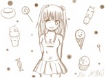 Anime Girl din minte in stil Sepia O.O