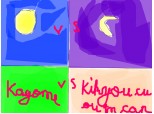 kagome(ziua)vs kikyou cu ou in cap(noaptea)