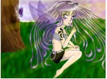 purple anime girl - butterfly