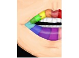 Rainbow lips.