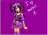 anime music girl in purple style