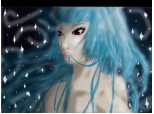 Blue-haird vampire girl