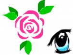 Anime Eye with a rose