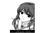 anime girl black & white