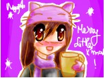 Anime Girl drinking hot chocolate