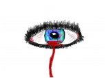 Rainbow eye with bloody tears