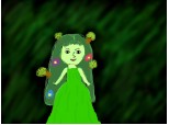 Fata verde cu parul padure