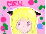 Anime girl cat  says :Mew!