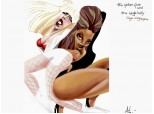 Lady Gaga and Beyonce(caricaturi/cartoon)