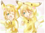 Rin And Len~Pikachuu`! :33.