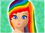 Sweet girl with rainbow hair!!