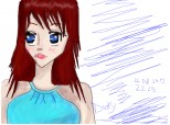 red blue anime girl