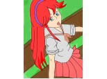 Anime girl in parculet