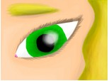 Blonde girl's green eye