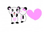 Kawaii panda kiss